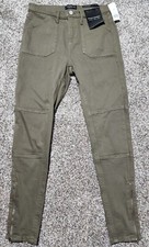 NWT BANANA REPUBLIC Mid Rise Skinny Pants-Size 28-Zip Leg-Green- 110