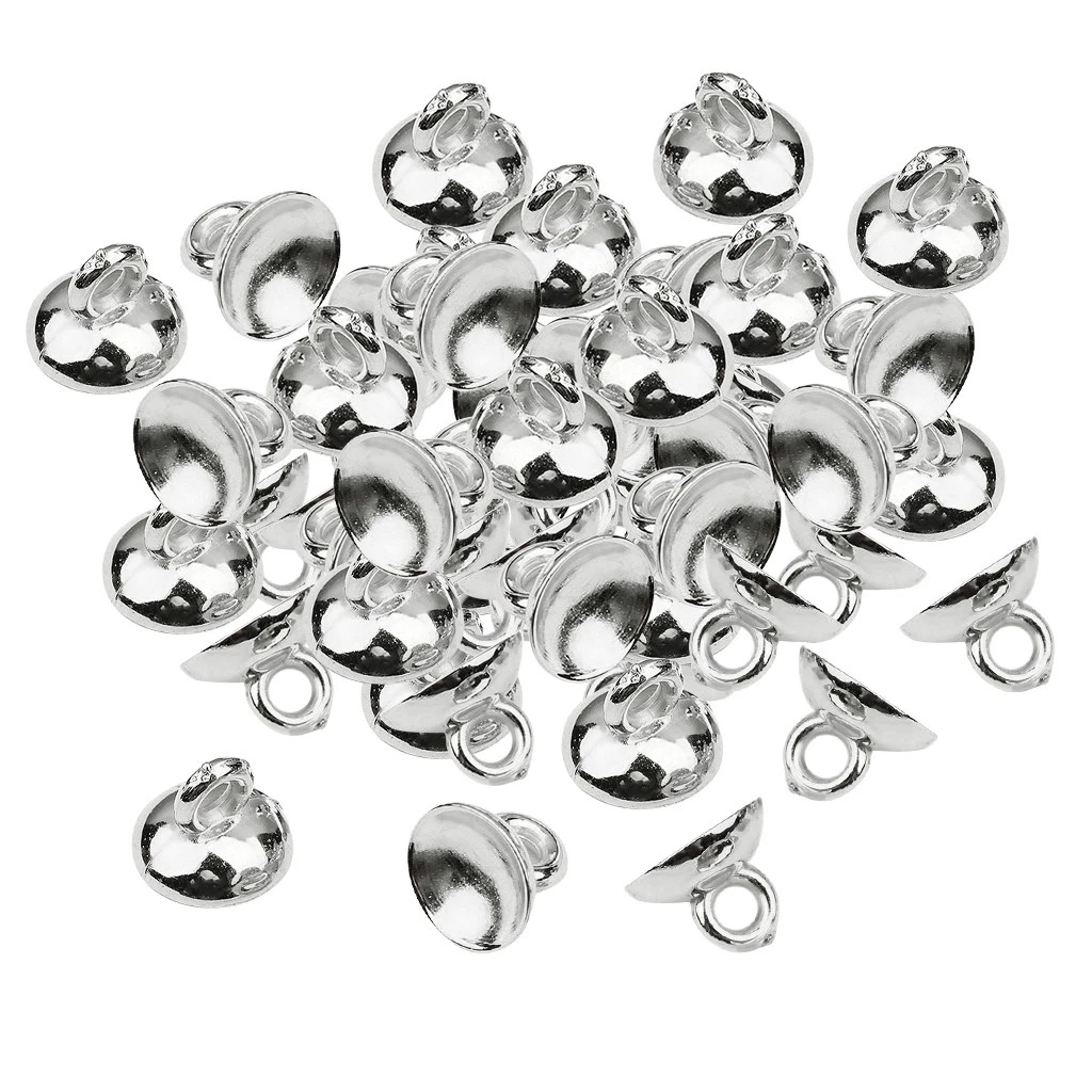 200x End Bell Shape Bead Caps DIY Ball Pendants Jewelry Findings Silver