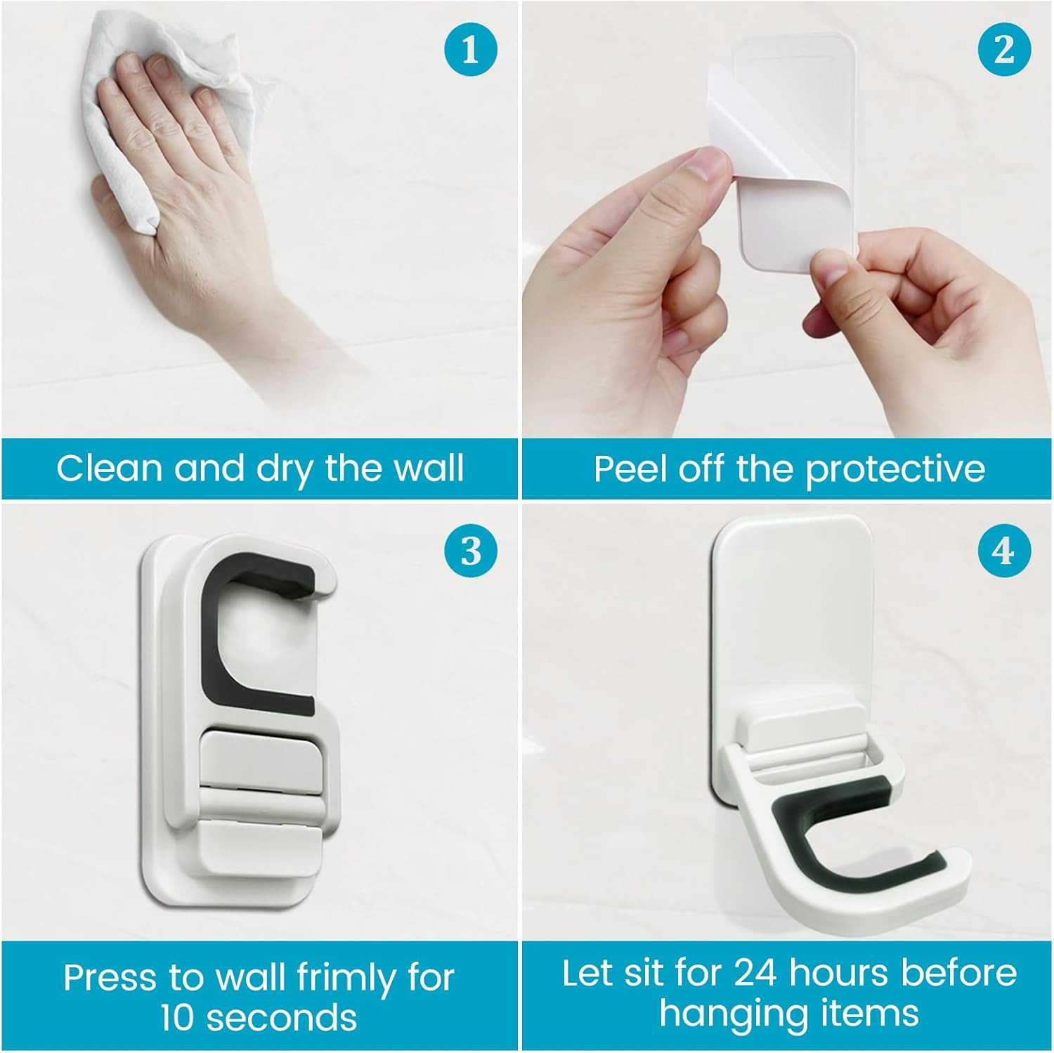 Broom Holder Wall Mount, 2 Pack Broom and Mop Organizer Wall Hanging Self Adhesi