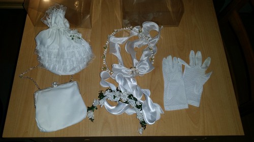 Hochzeit Schmuck Accessoires Zubehör Set Tasche Kranz Handschuhe Brautschmuck