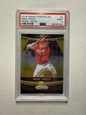 Mike Trout 2018 Panini Chronicles #5 Gold Prizm /10 PSA 9 Mint