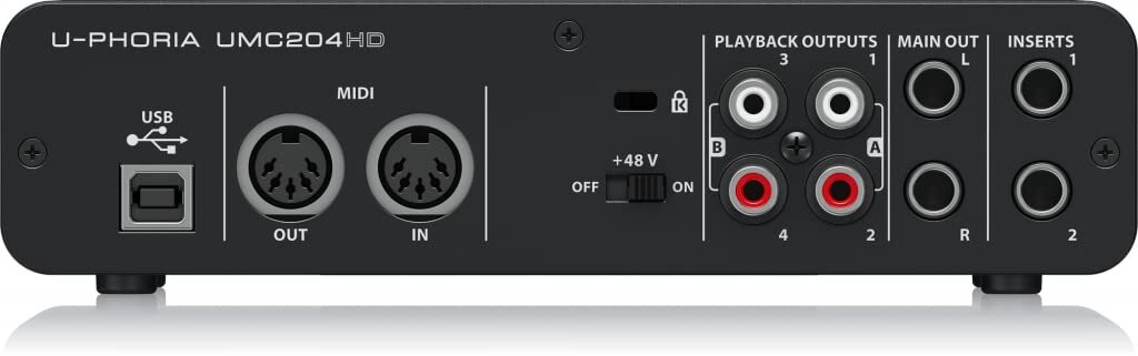 Behringer 2 inputs 4 outputs USB Audio Interface UMC204HD U-PHORIA