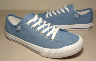 Hurley Size 8.5 M CARRIE Chambray Blue Canvas Sneakers New Women's Shoes