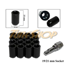 16 TUNER WHEEL LOCK LUG NUTS 8 POINT KEY 12X1.5 12 1.5 ACORN OPEN END BLACK H