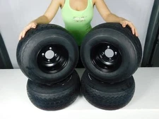 MASSFX Wheel and Tire Combo 18x8.5-8 Golf Cart Tire with Black 4/4 Rim 4 Pack