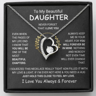 To My Daughter Necklace, Daughter Father Necklace, Daughter Gift From Dad, Mom