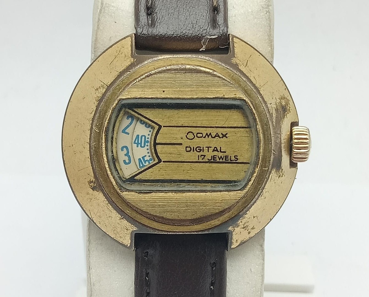 希少 入手困難 VINTAGE watch オニキス ストーン 腕時計 Omax Manual Winding Jump Hour Digital Women Watch GMS118ALI5 | eBay