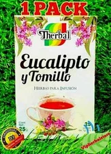 25 Tea bags Eucalyptus & Thyme Tea / Te de Eucalipto Y Tomillo