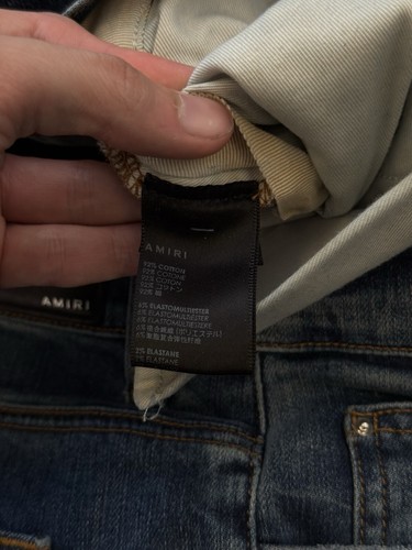 Talla 40- Jeans Amiri 100% Auténticos MX1 Parche Azul Rojo Envío Rápido - Imagen 19 de 22