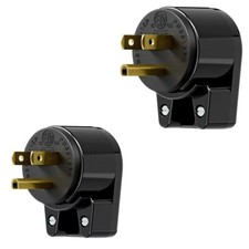  2PACK USA Right Angle Nema 5-15P 15A 125V AC Plug, ETL 15A 125V Angled Plug,