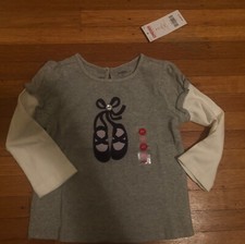 Gymboree Girls Ballet Slippers Pointe Shoes Top Shirt Tee Size:2T NEW/NWT