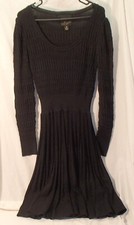 McGinn Black Cotton/Wool/Acrylic/Nylon/Polyester Blend Long Sleeve Dress Women S