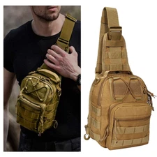 Tactical Sling Bag Molle Shoulder Chest Backpack Concealed Carry Pistol Gun Bag