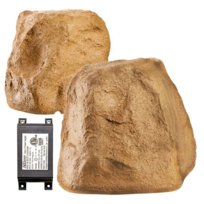 5.25'' Bluetooth 5.0 Rock Outdoor Speaker Pair 120W, Brown IP67 Rated BTR150