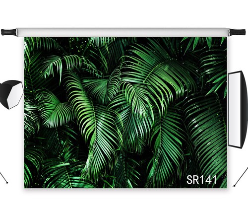Tropical Green Palm Leaves Pattern 7X5FT Vinyl Studio Backdrop Photo Background - Picture 3 of 11