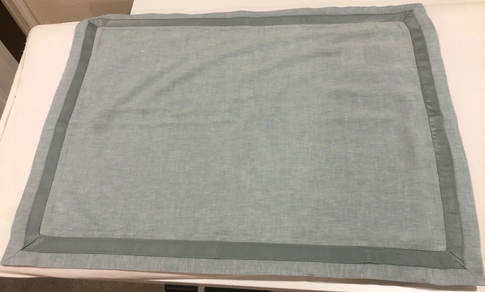 Pottery Barn льняные хлопковые шелковые (2) стандартные наволочки чехлы 20X26 светло-зеленые - Изображение 3 из 4