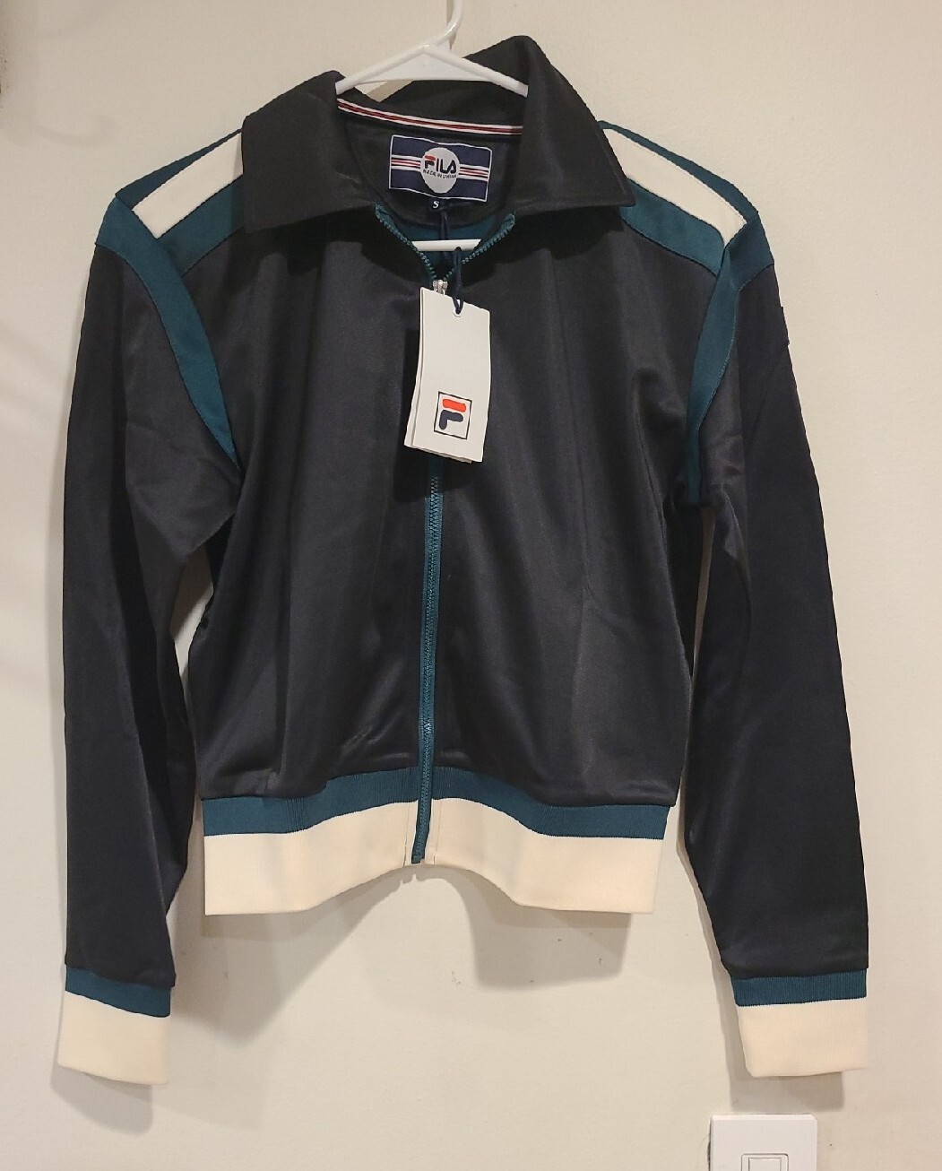 Giacca donna Fila Deanna taglia small nero bianco e verde scuro nuova