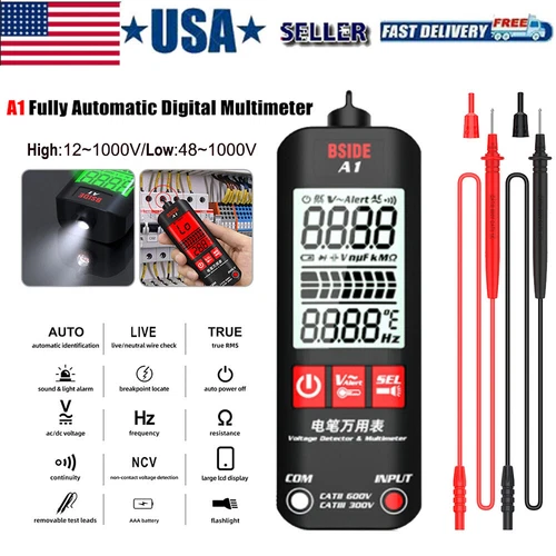 A1 Fully Automatic Anti-Burn Intelligent Digital Multimeter 2000 Counts Display.