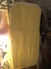 guess women strapless dress size 4 yellow lace