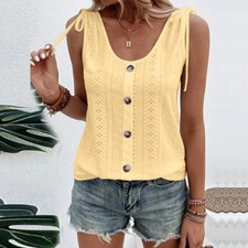 Womens Sleeveless Vest Tops Ladies Summer Casual T-Shirt Tank Blouse Plus Size