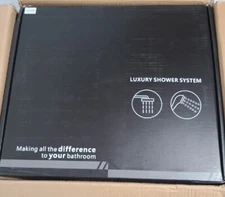 Grandjoy 3-Spray Patterns Thermostatic 12 in. Rain Dual Shower Heads 6-Jet Gold