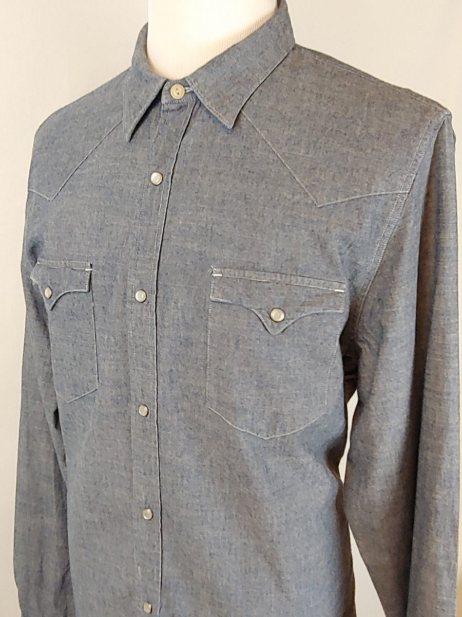 Denim Supply Ralph Lauren Shirt Men Sz XL Western Pearl Snap Long Sleeves