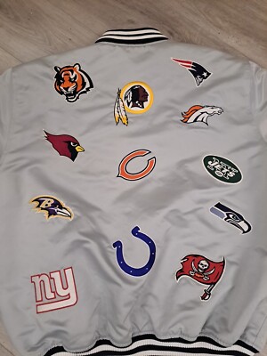 Reebok NFL All Over Team Embroidered Logo NFC AFC Jacket Size