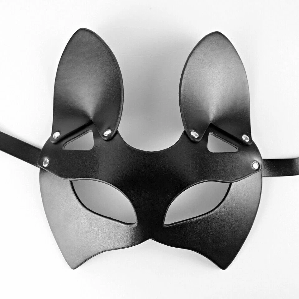 Lover Dating Flirt Sex Punk Leather Cat Eye Mask Cosplay Face Mask Women Party - Image 4 of 4