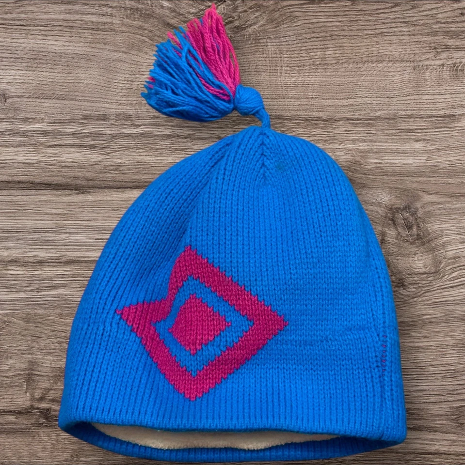 Vintage Penthouse Knits Winter Ski Hat Turquoise & Hot Pink - Image 2 of 3