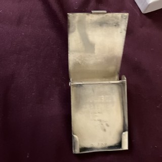 Vintage match safe Sterlling silver and inlaid with gold on top
