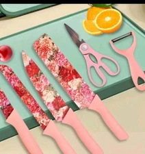 Lovely Carnation ,kitchen Cutlery 6pc Set,multipurpose Super Sharp Corrugated 