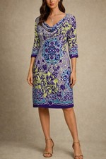Adrianna Papell Jersey Knit Out2 Dinner Dress Drape Cowl Neck Women’s Size 8
