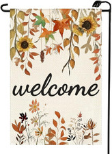 Fall Maple Leaves Garden Flag 12X18 Inch Double Sided for outside Welcome Autumn