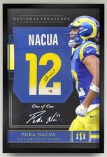 Puka Nacua Signed Nike Jersey Framed W/ Fanatics COA Los Angeles Rams Blue Auto