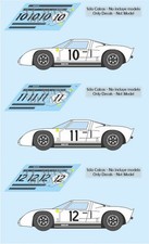 Decals Ford GT40 Le Mans 1964 10 11 12 1:32 1:24 1:43 1:18 64 87 slot decals