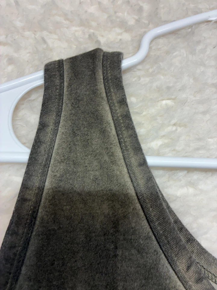 Camiseta sin mangas BKE Core para mujer XL gris negra lavado mineral cuello redondo elástico BK592-I Foto 3 de 4