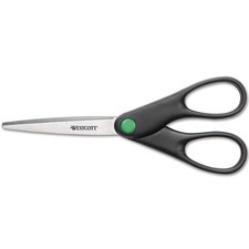 Westcott 44218 7 in. Long KleenEarth Scissors - Straight Black Handle New