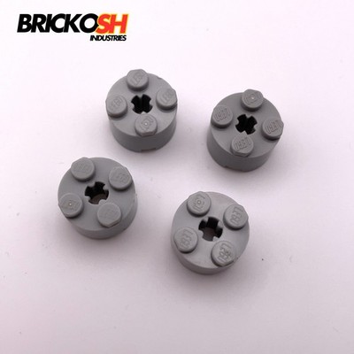 Lego x4 3941 Stein rund 2x2 Achsloch hell bläulich grau Original Lego