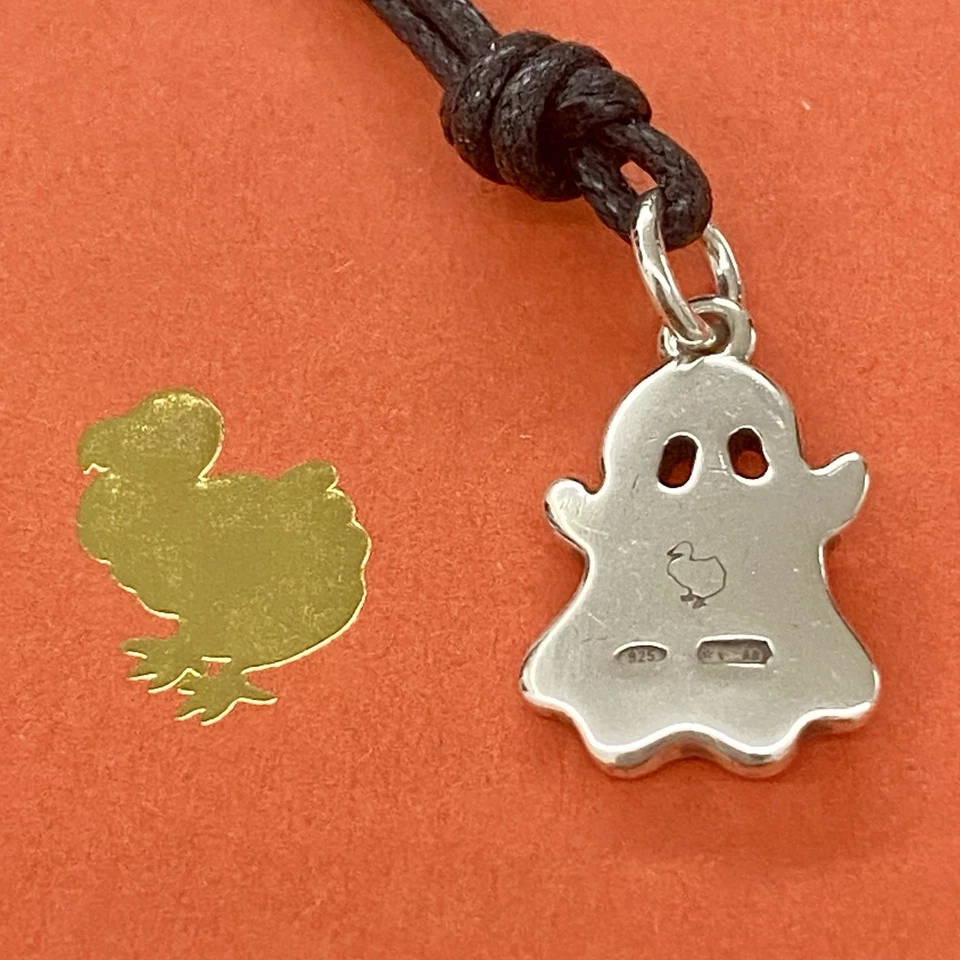 Dodo Pomellato Collana Ciondolo Fantasma Fantasmino Halloween Argento Raro Orig - Immagine 3 di 3