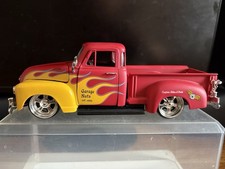 2018 Jada Just Trucks 1953 Chevrolet Pickup Red w/Yellow Flames 1/24 Diecast