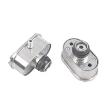 2PCS Aluminum Polished Finned Oval Air PCV Breather Combo Nostalgia Valve Covers