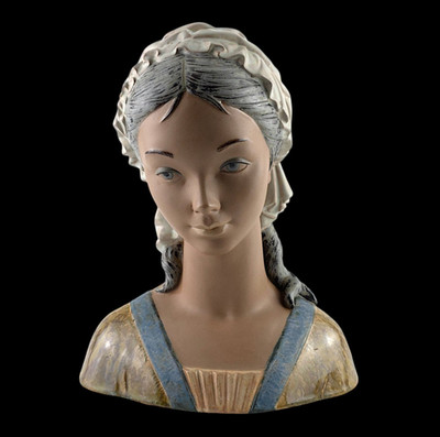 Große Lladro ''Virgen Nina'' Damen Porzellan Büste / Kopf in Gres Finish # 2024