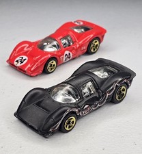 2 Hot Wheels Ferrari 330 P4 Race Car Black Red 2 Hot Wheels Ferrari 330 P4 Race Car Black Red