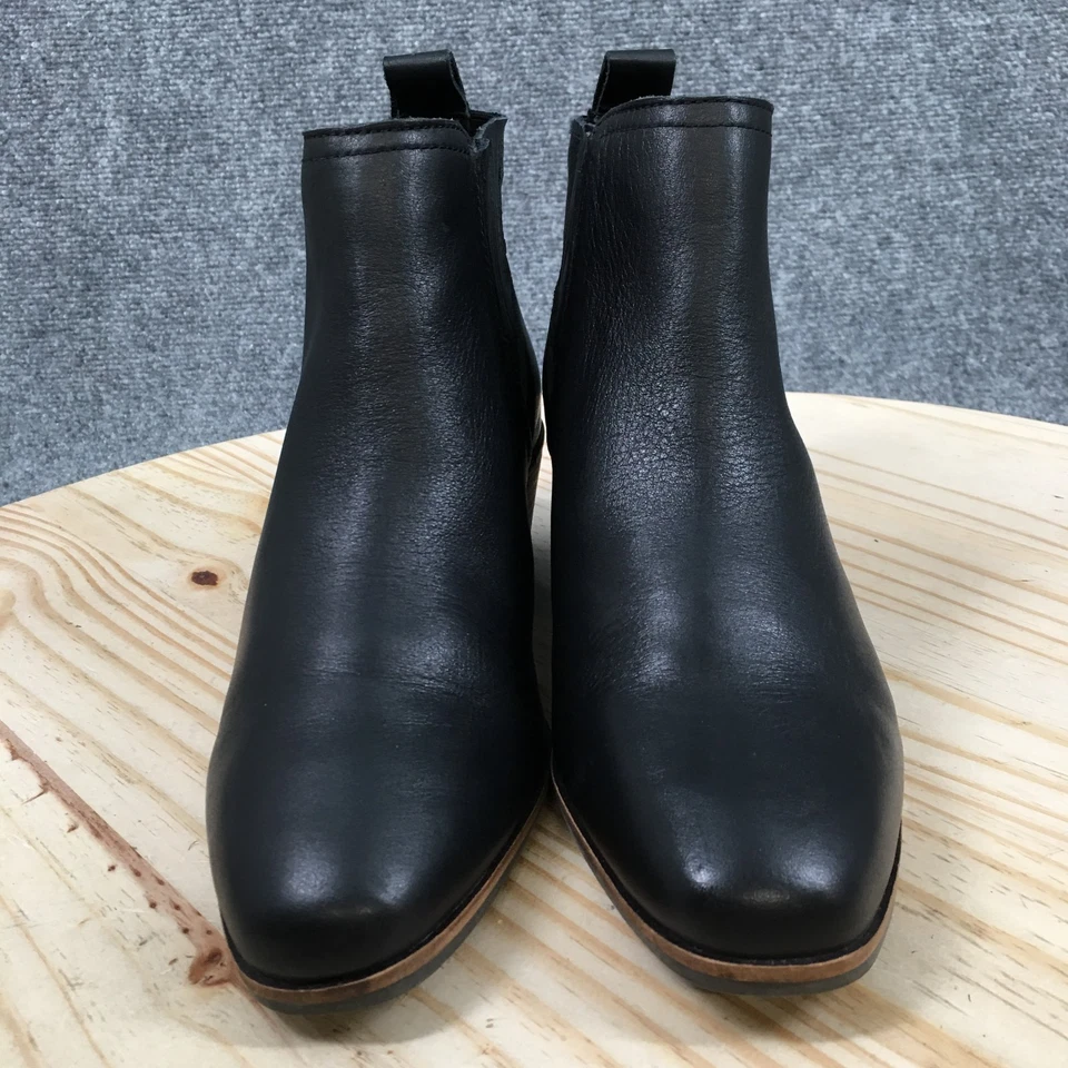 Lucky Brand Boots Womens 6.5 M Ilsee Chelsea Black Leather Pull On Ankle Top NEW - Image 4 of 4