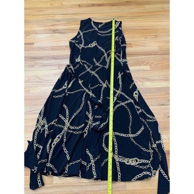 ralph lauren black gold dress Ralph Lauren Black Silk Chiffon Dress With Gold Braided Straps  The Kit  Vintage