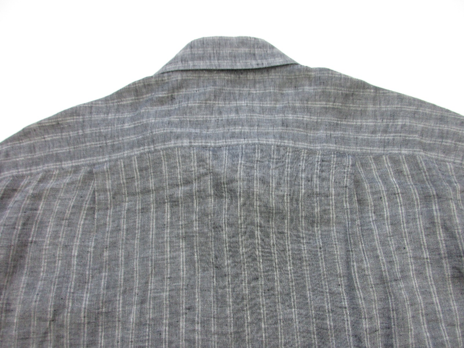 Mens Large Brioni 100% Linen Shirt Long sleeve gray Italy