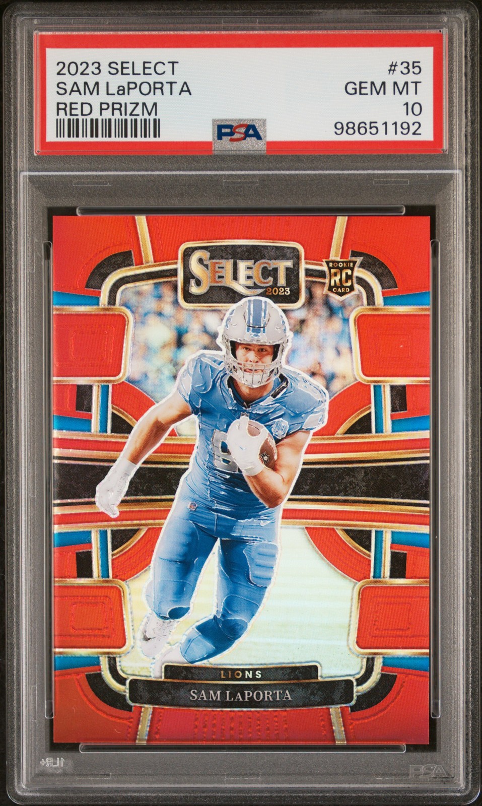 2023 PANINI SELECT RED PRIZM #35 SAM LAPORTA 30/99 PSA 10