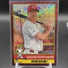 2025 Topps Heritage - Jacob Hurtubise #124 Chrome Burgundy Sparkle Refractor