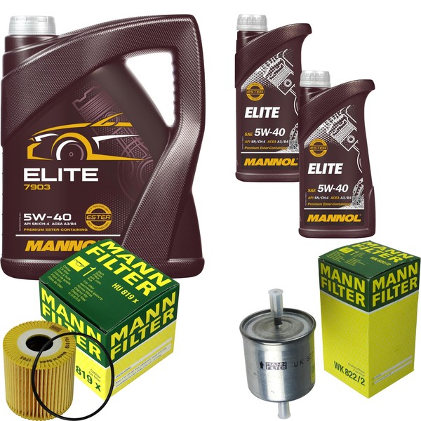 Inspektionspaket 7L Mannol Elite 5W-40 FüR Volvo V70 II 2.4 2.5 T V40 Kombi S60-image