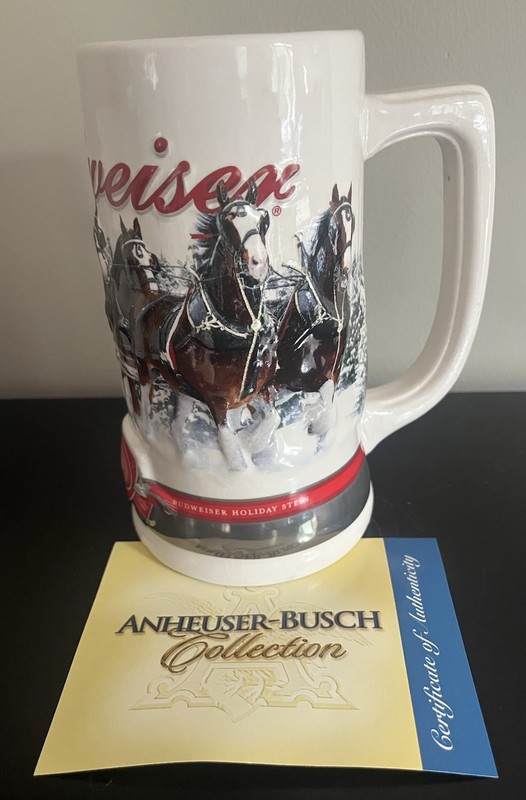Vintage 2011 Budweiser Stein Holiday COLLECTOR SERIES Strength Power Beauty COA